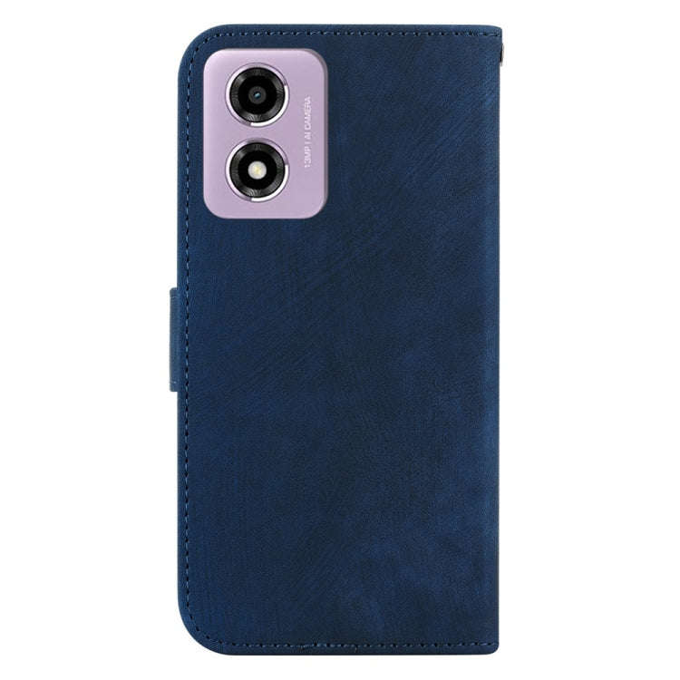 For Motorola Moto G04s / Moto E14 Little Tiger Embossed Leather Phone Case(Dark Blue)