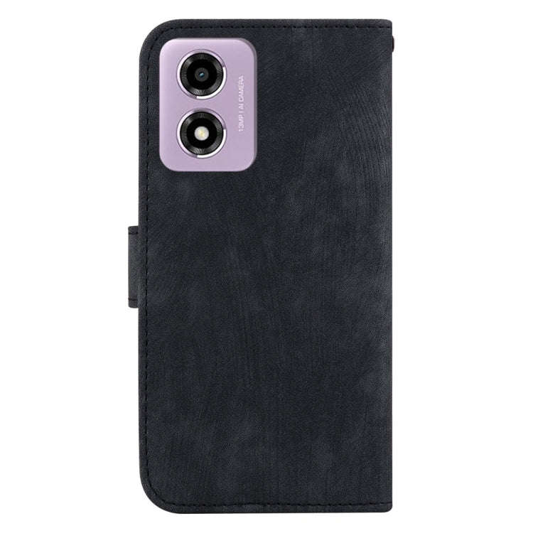 For Motorola Moto G04s / Moto E14 Little Tiger Embossed Leather Phone Case(Black)