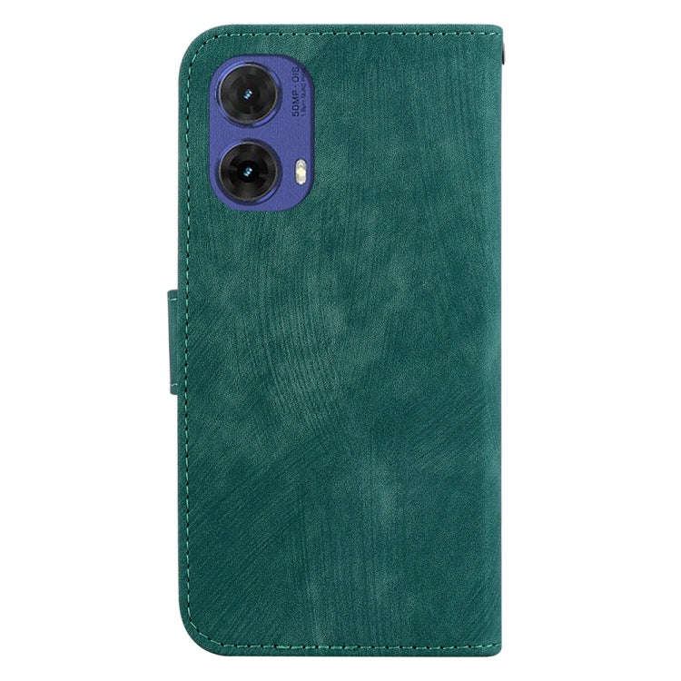 For Motorola Moto G85 Little Tiger Embossed Leather Phone Case(Green)