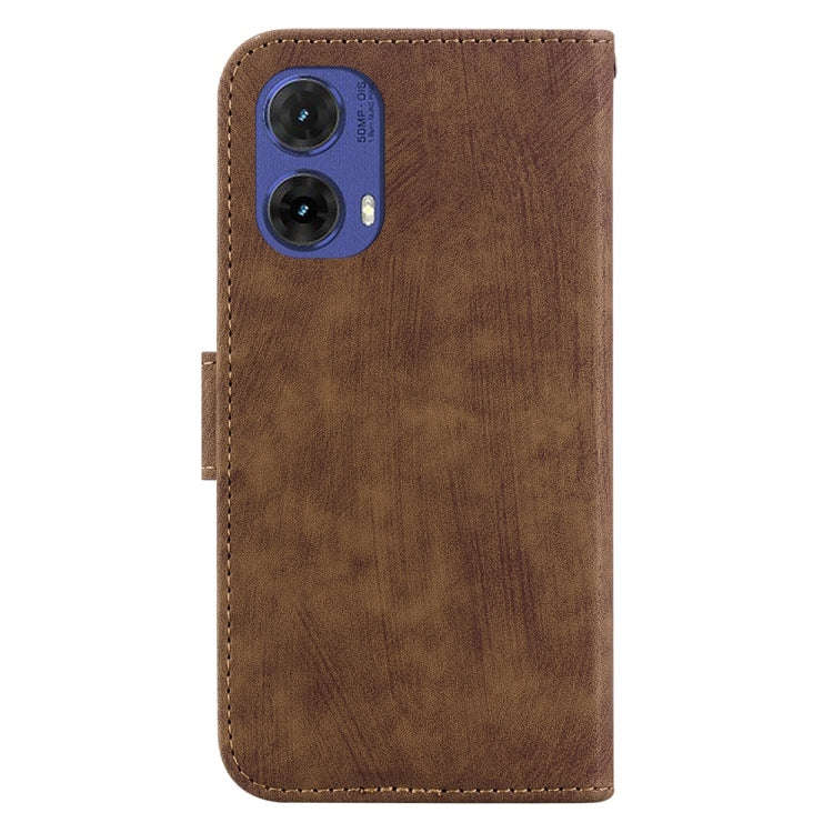 For Motorola Moto G85 Little Tiger Embossed Leather Phone Case(Brown)
