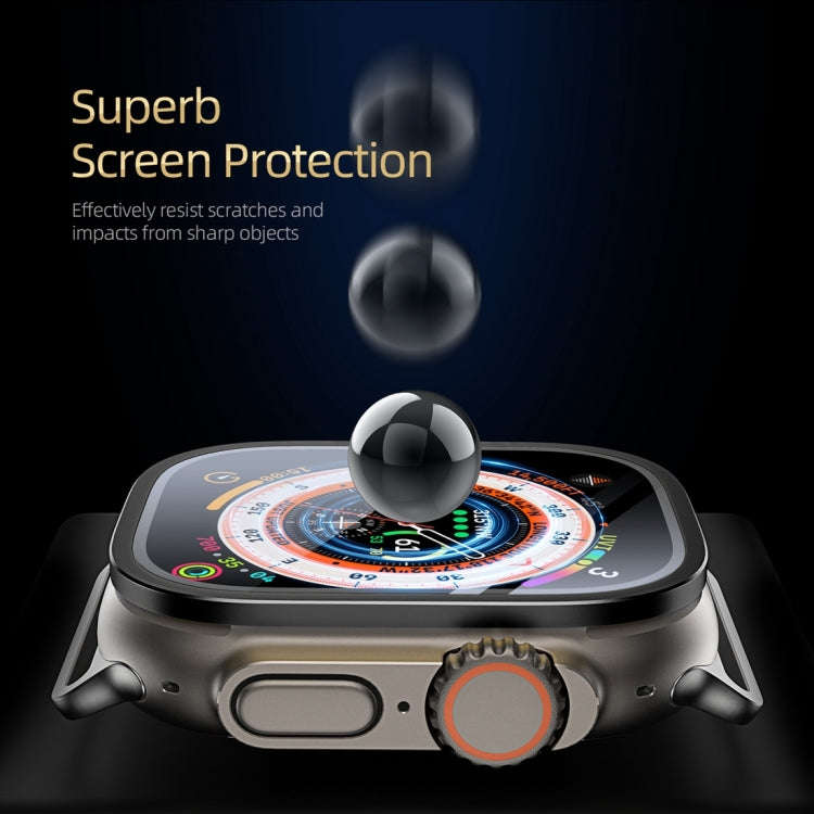 For Apple Watch Ultra 49mm / Ultra 2 49mm DUX DUCIS 2 in 1 Aluminum Alloy Frame Tempered Glass Sc...