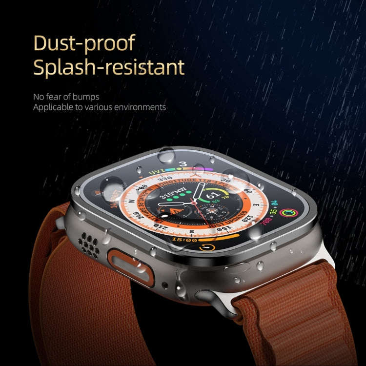 For Apple Watch Ultra 49mm / Ultra 2 49mm DUX DUCIS 2 in 1 Aluminum Alloy Frame Tempered Glass Sc...