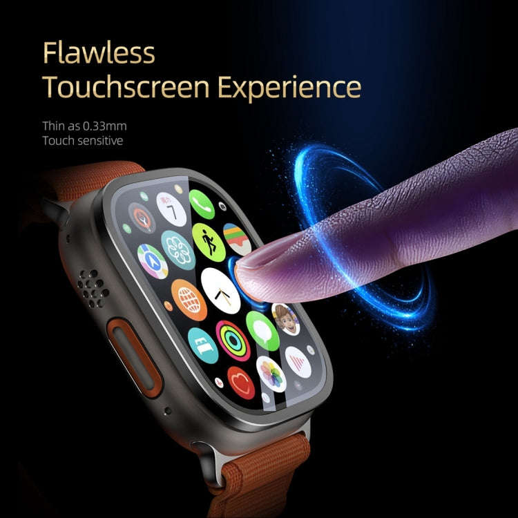 For Apple Watch Ultra 49mm / Ultra 2 49mm DUX DUCIS 2 in 1 Aluminum Alloy Frame Tempered Glass Sc...