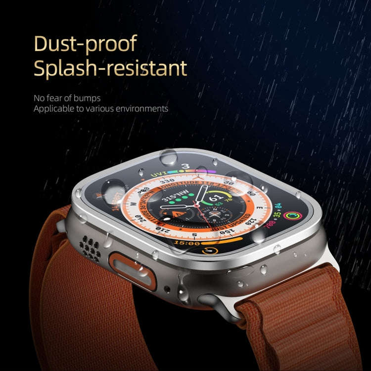 For Apple Watch Ultra 49mm / Ultra 2 49mm DUX DUCIS 2 in 1 Aluminum Alloy Frame Tempered Glass Sc...