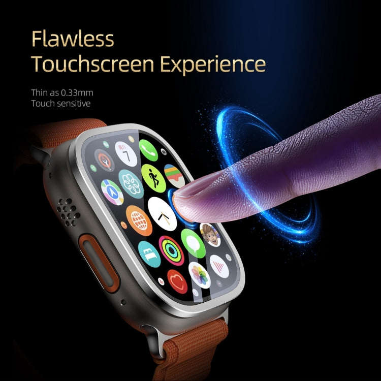 For Apple Watch Ultra 49mm / Ultra 2 49mm DUX DUCIS 2 in 1 Aluminum Alloy Frame Tempered Glass Sc...