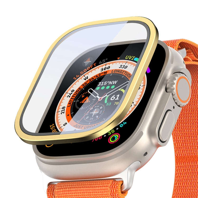 For Apple Watch Ultra 49mm / Ultra 2 49mm DUX DUCIS 2 in 1 Aluminum Alloy Frame Tempered Glass Sc...