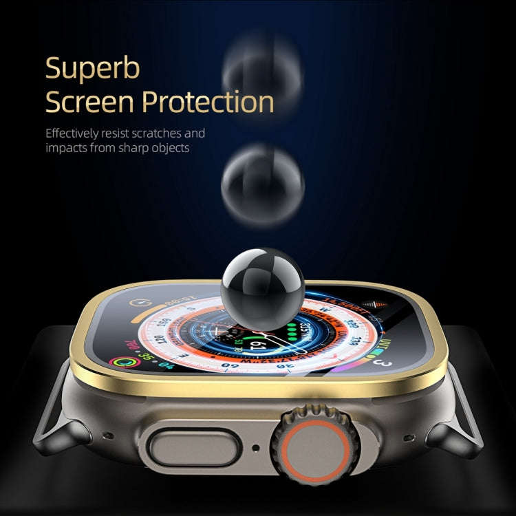 For Apple Watch Ultra 49mm / Ultra 2 49mm DUX DUCIS 2 in 1 Aluminum Alloy Frame Tempered Glass Sc...