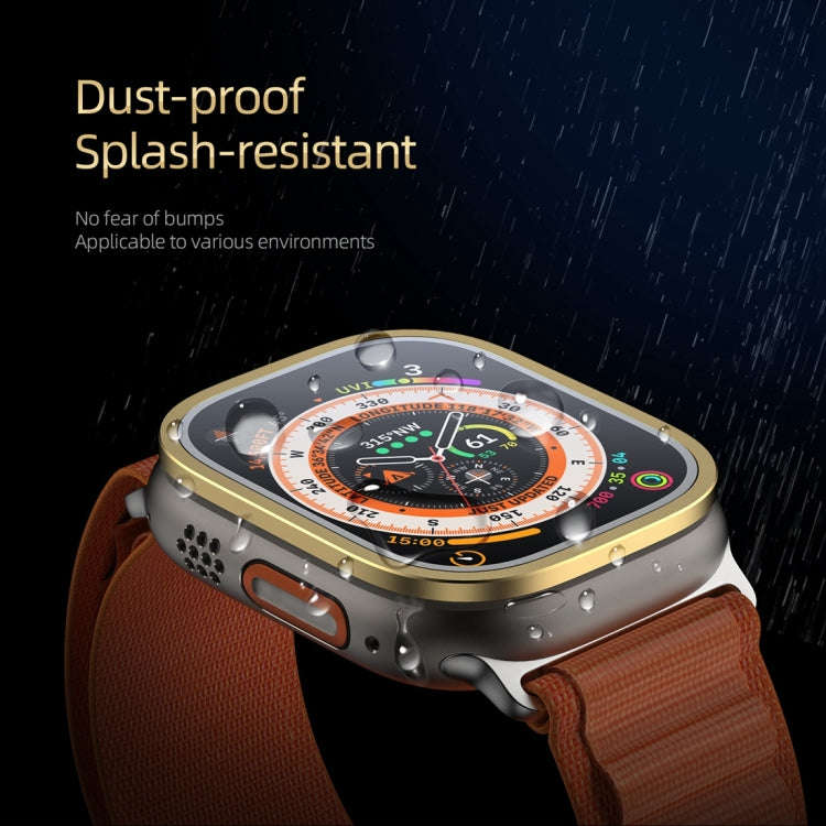 For Apple Watch Ultra 49mm / Ultra 2 49mm DUX DUCIS 2 in 1 Aluminum Alloy Frame Tempered Glass Sc...