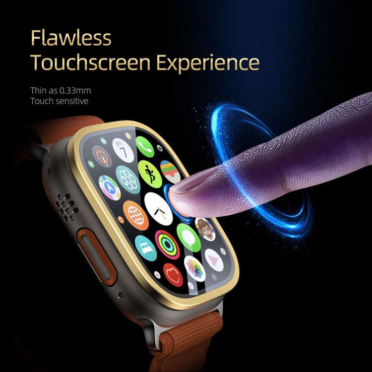 For Apple Watch Ultra 49mm / Ultra 2 49mm DUX DUCIS 2 in 1 Aluminum Alloy Frame Tempered Glass Sc...