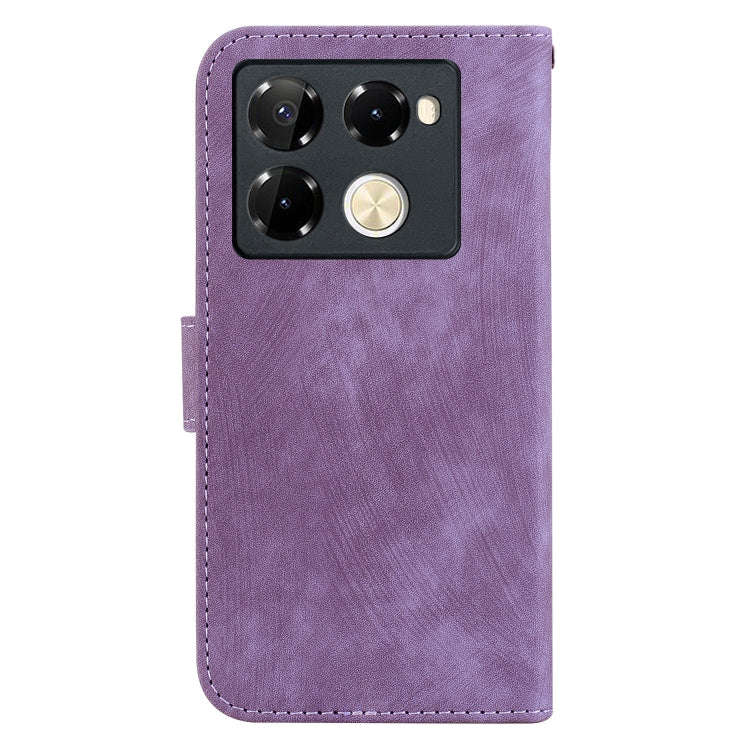 For Infinix Note 40 Pro+ Little Tiger Embossed Leather Phone Case(Purple)