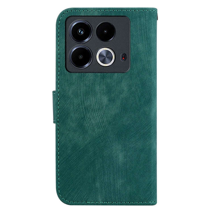 For Infinix Note 40 4G Little Tiger Embossed Leather Phone Case(Green)