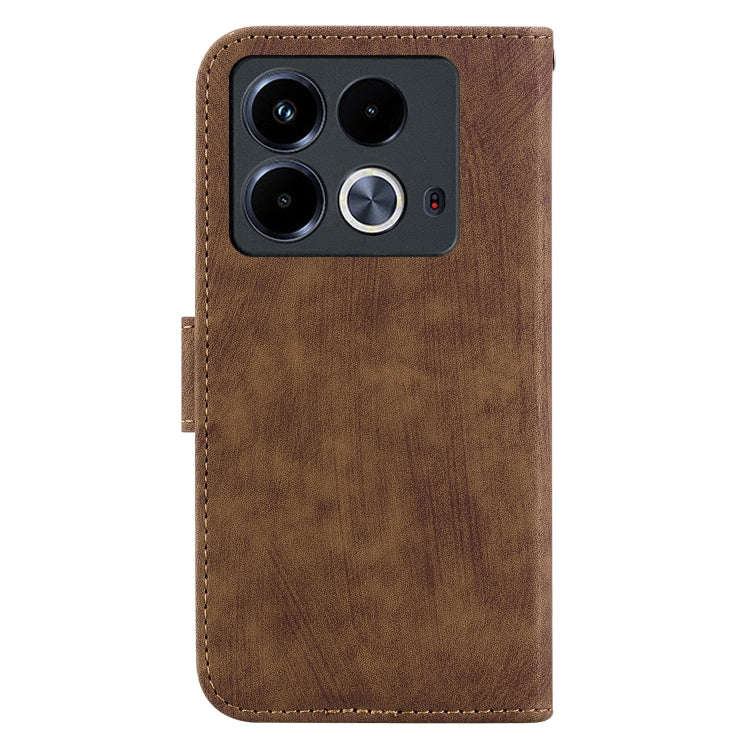 For Infinix Note 40 4G Little Tiger Embossed Leather Phone Case(Brown)