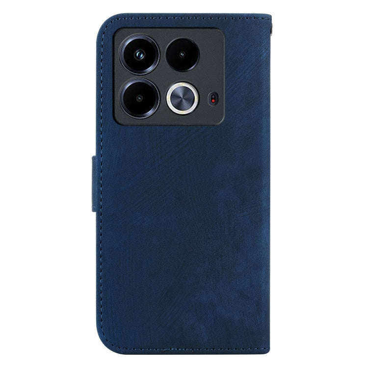 For Infinix Note 40 4G Little Tiger Embossed Leather Phone Case(Dark Blue)