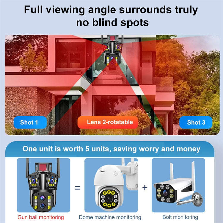 DF-3HBJ 8MP HD IP66 Waterproof Outdoor WiFi IP Camera Support  Dual Light Full Color, Plug:US Plug