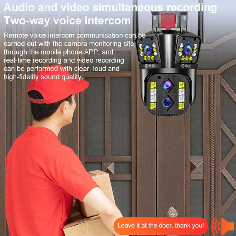 DF-3HBJ 8MP HD IP66 Waterproof Outdoor WiFi IP Camera Support  Dual Light Full Color, Plug:US Plug