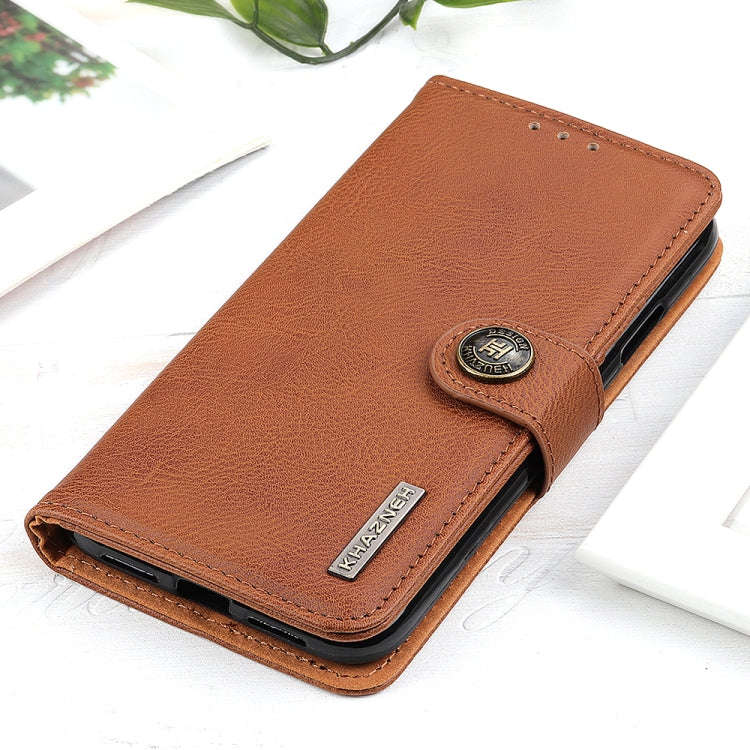 For Sony Xperia 5 VI KHAZNEH Cowhide Texture Horizontal Flip Leather Phone Case(Brown)