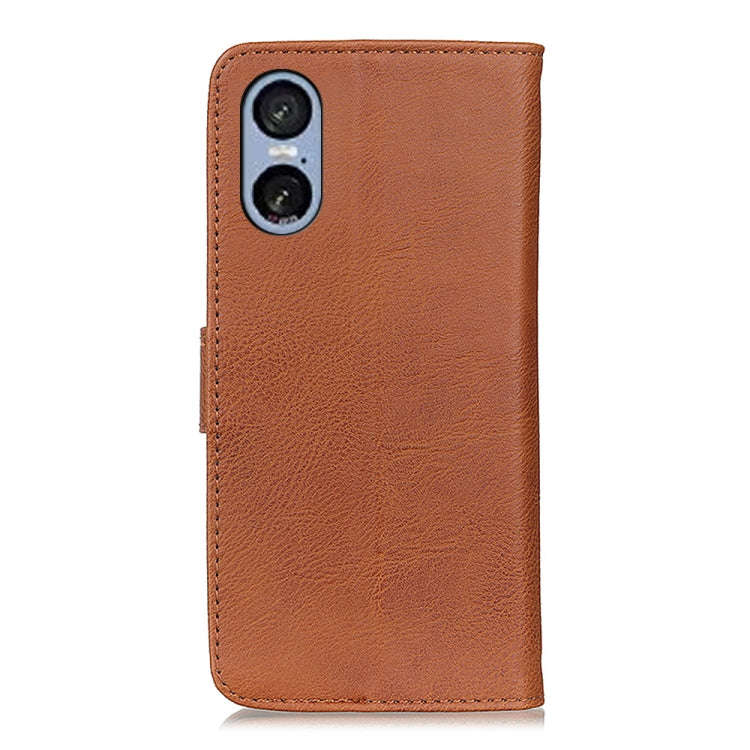 For Sony Xperia 5 VI KHAZNEH Cowhide Texture Horizontal Flip Leather Phone Case(Brown)