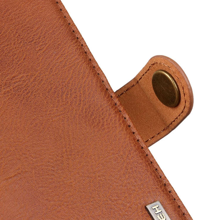For Sony Xperia 5 VI KHAZNEH Cowhide Texture Horizontal Flip Leather Phone Case(Brown)