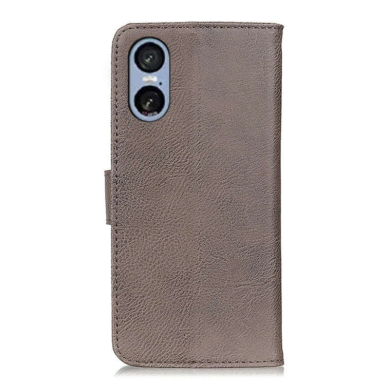 For Sony Xperia 5 VI KHAZNEH Cowhide Texture Horizontal Flip Leather Phone Case(Khaki)