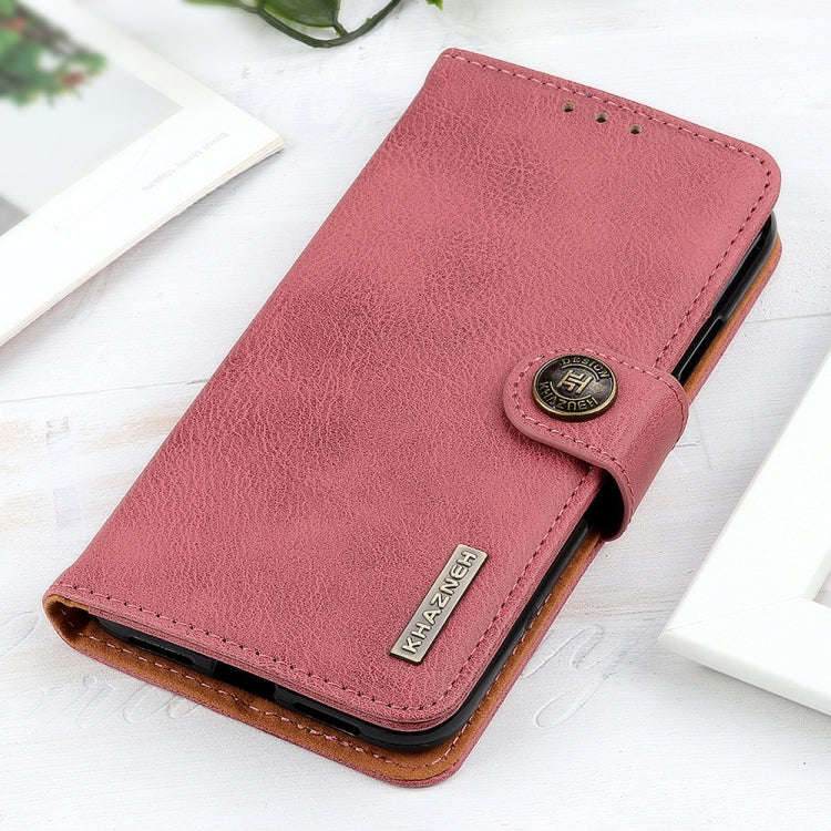 For Sony Xperia 5 VI KHAZNEH Cowhide Texture Horizontal Flip Leather Phone Case(Pink)