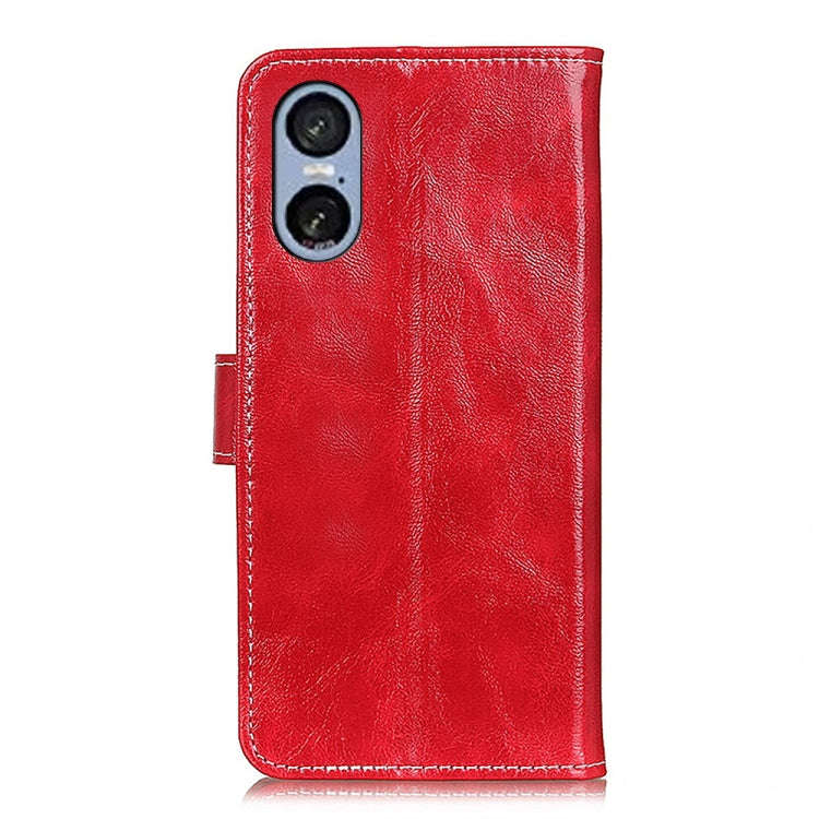 For Sony Xperia 5 VI Retro Crazy Horse Texture Horizontal Flip Leather Phone Case(Red)