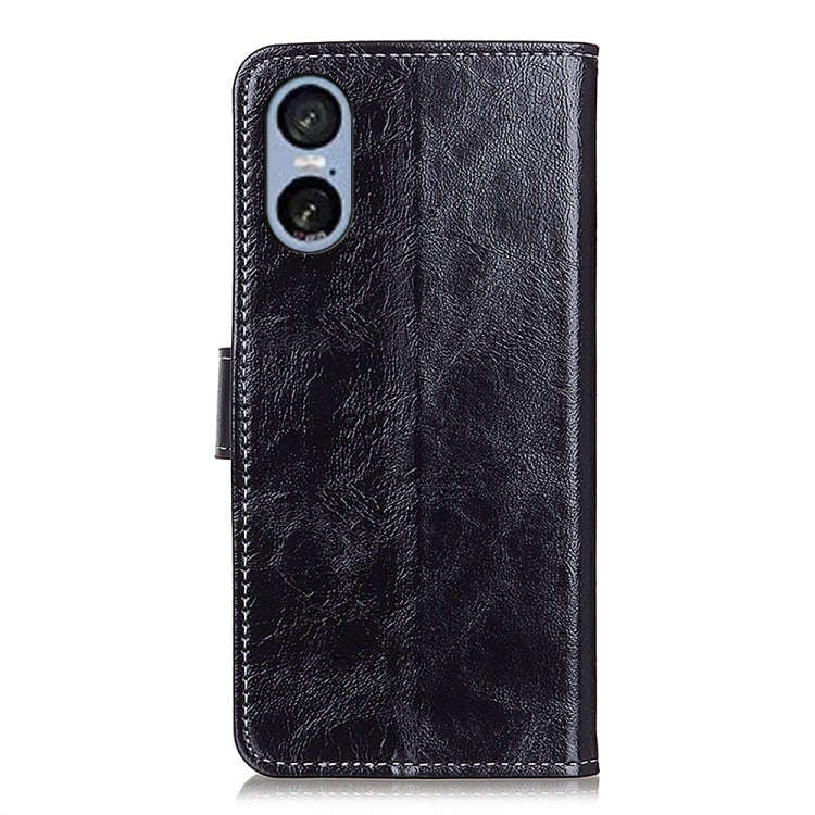 For Sony Xperia 5 VI Retro Crazy Horse Texture Horizontal Flip Leather Phone Case(Black)