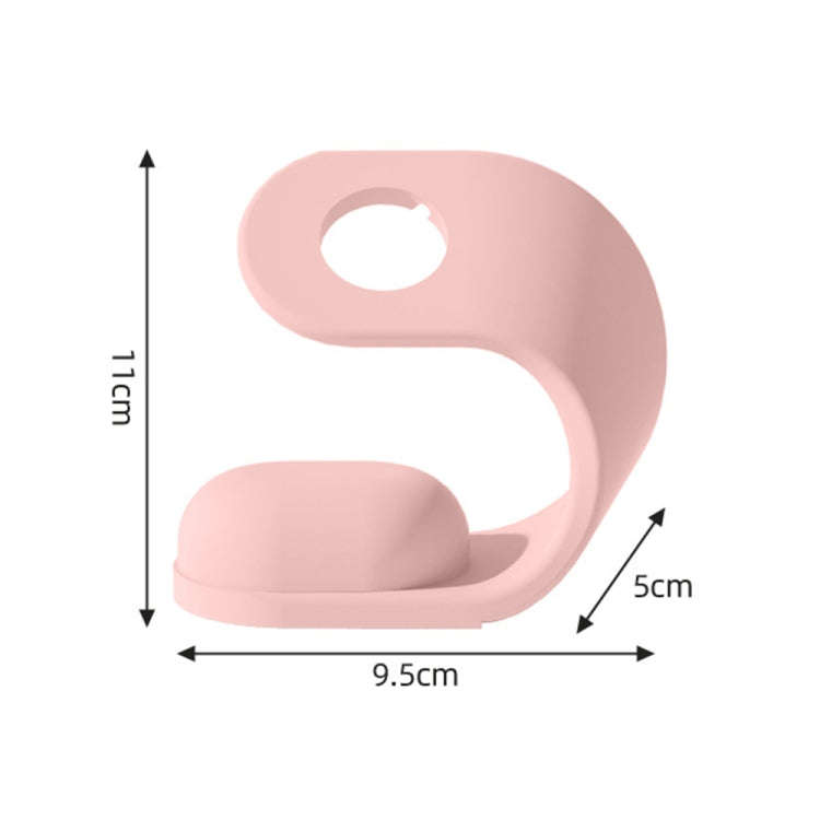 For Apple Watch Series Smart Watch U-shaped Silicone Charging Holder(Pink)