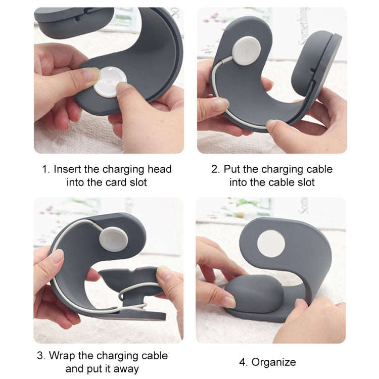 For Apple Watch Series Smart Watch U-shaped Silicone Charging Holder(Pink)