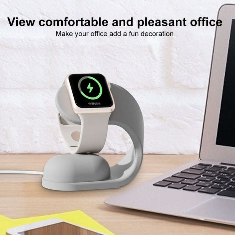 For Apple Watch Series Smart Watch U-shaped Silicone Charging Holder(Pink)