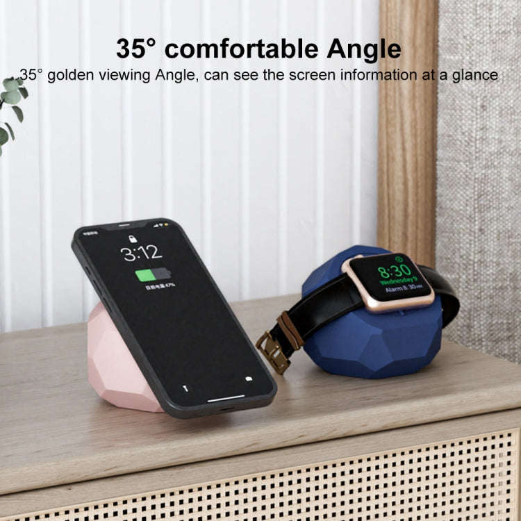 Diamond-shaped 2 in 1 Wireless Charging Silicone Base(Blue)