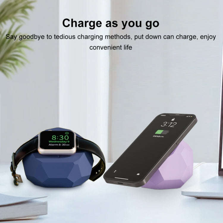Diamond-shaped 2 in 1 Wireless Charging Silicone Base(Blue)
