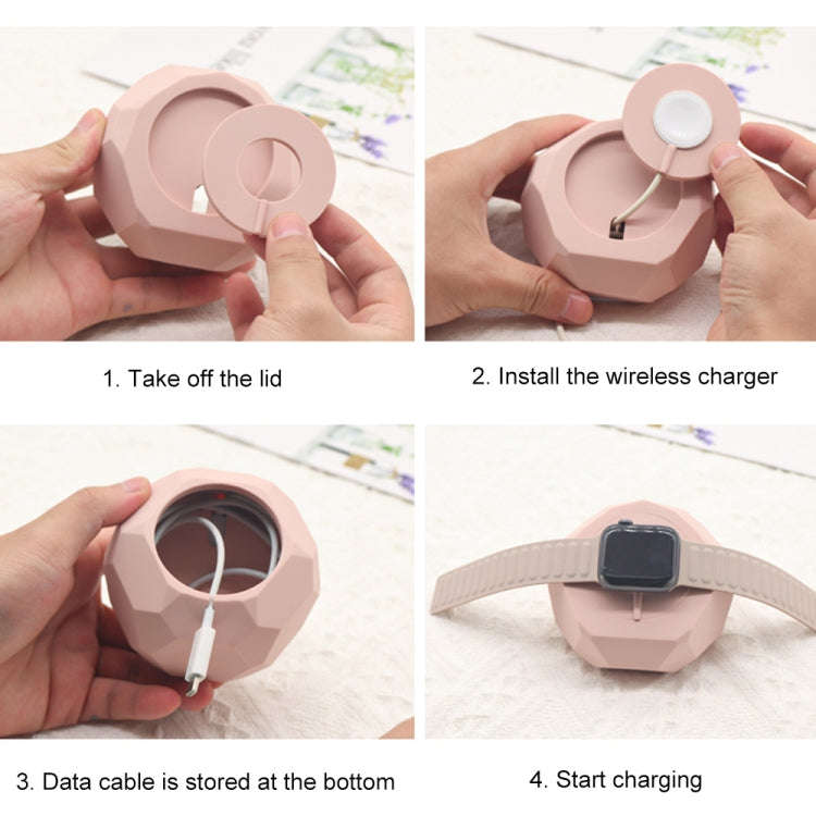 Diamond-shaped 2 in 1 Wireless Charging Silicone Base(Blue)