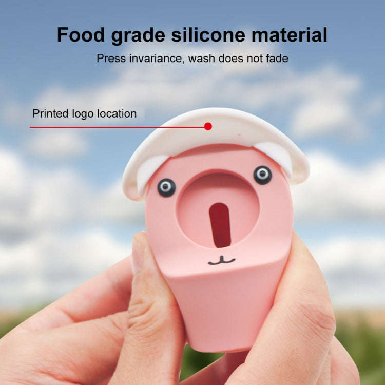 For Apple Watch Series Hat Bear Shaped Silicone Charging Base(Blue)