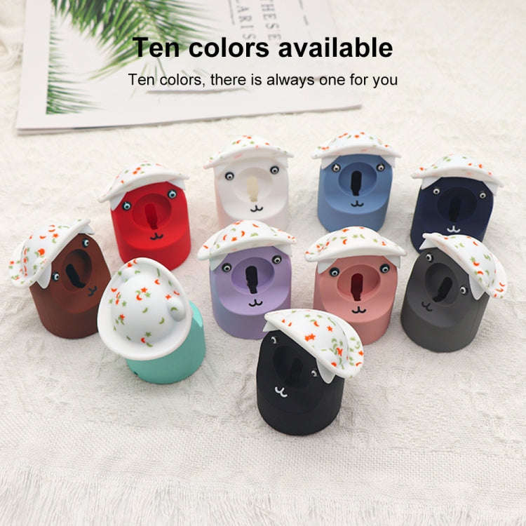 For Apple Watch Series Hat Bear Shaped Silicone Charging Base(Blue)