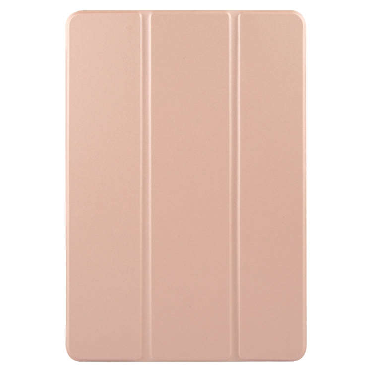 For Huawei MatePad 2023 / Air 11.5 Solid Color 3-folding Leather Tablet Case(Rose Gold)