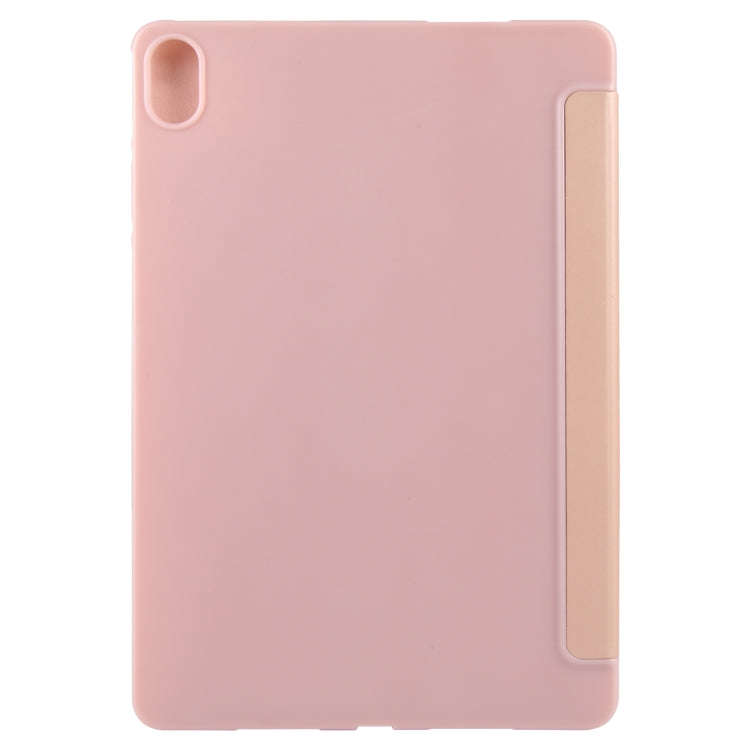 For Huawei MatePad 2023 / Air 11.5 Solid Color 3-folding Leather Tablet Case(Rose Gold)