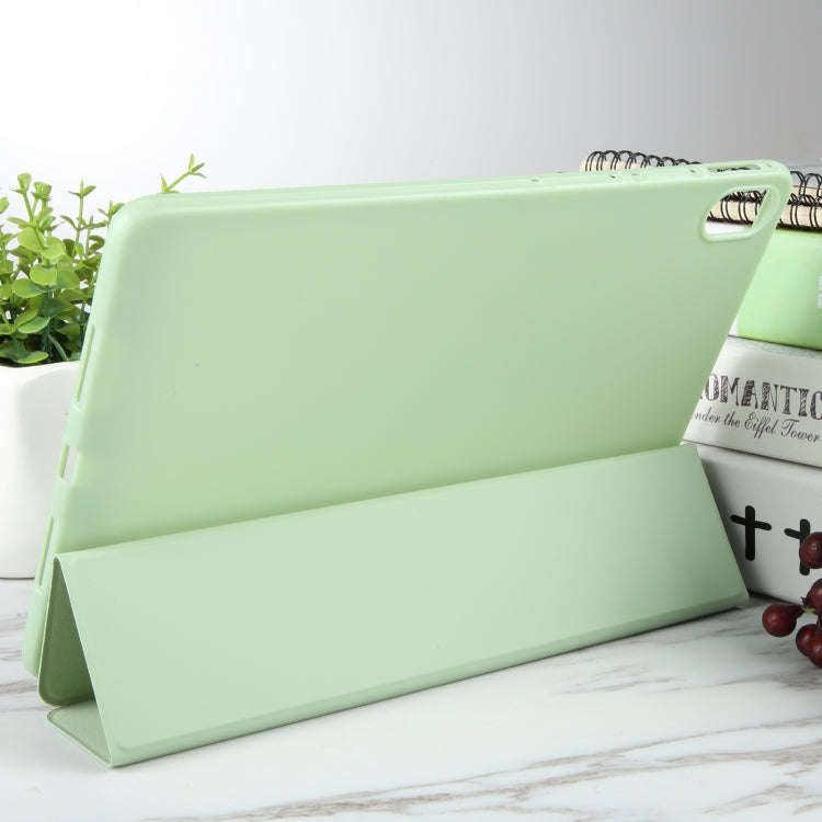 For Huawei MatePad 2023 / Air 11.5 Solid Color 3-folding Leather Tablet Case(Green)