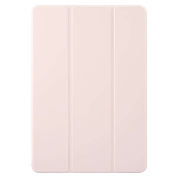 For Huawei MatePad 2023 / Air 11.5 Solid Color 3-folding Leather Tablet Case(Light Pink)