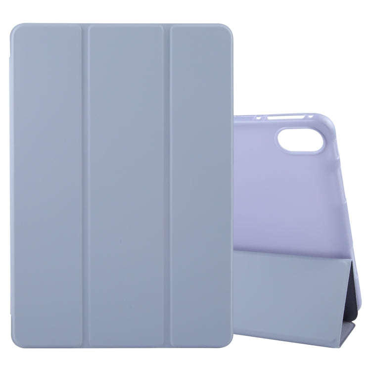 For Huawei MatePad 2023 / Air 11.5 Solid Color 3-folding Leather Tablet Case(Lavender)