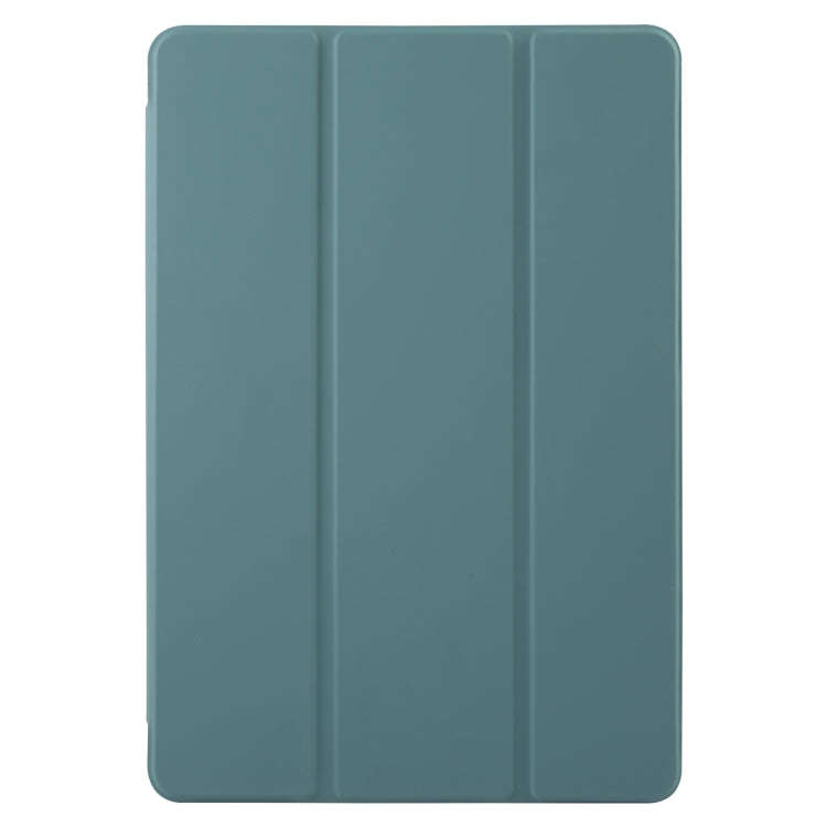 For Huawei MatePad 2023 / Air 11.5 Solid Color 3-folding Leather Tablet Case(Dark Green)