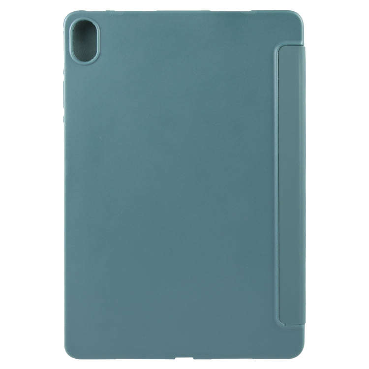 For Huawei MatePad 2023 / Air 11.5 Solid Color 3-folding Leather Tablet Case(Dark Green)