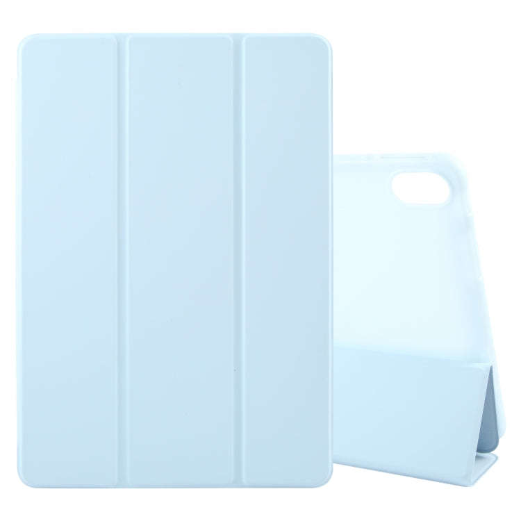 For Huawei MatePad 2023 / Air 11.5 Solid Color 3-folding Leather Tablet Case(Ice Blue)