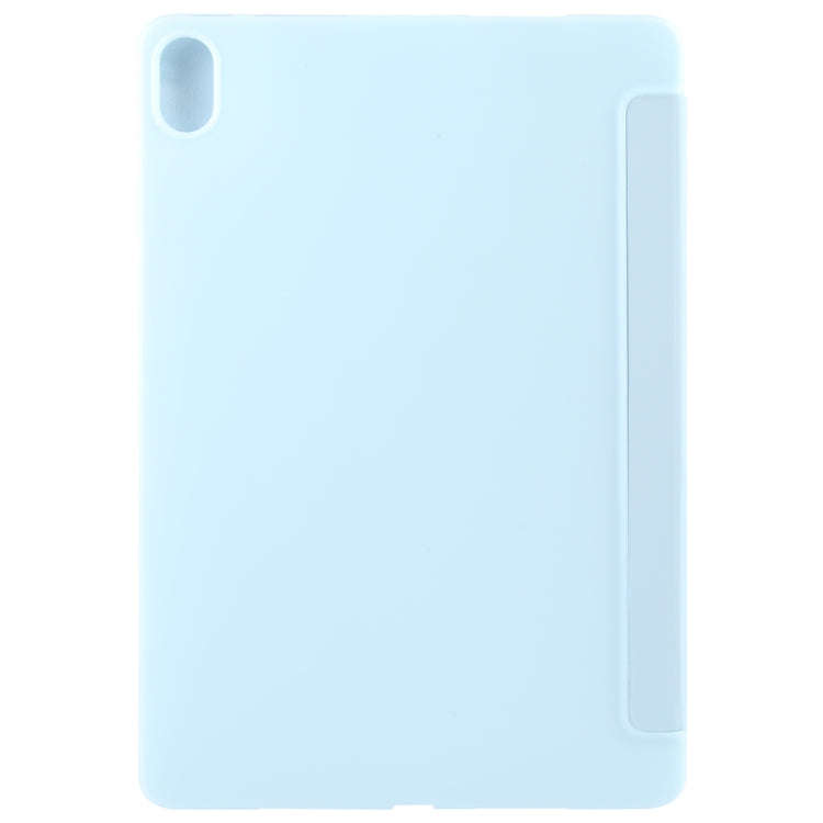 For Huawei MatePad 2023 / Air 11.5 Solid Color 3-folding Leather Tablet Case(Ice Blue)
