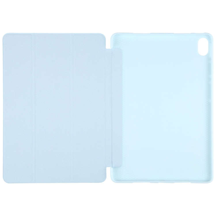 For Huawei MatePad 2023 / Air 11.5 Solid Color 3-folding Leather Tablet Case(Ice Blue)