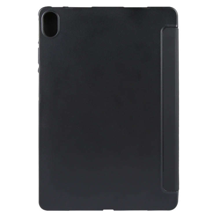 For Huawei MatePad 2023 / Air 11.5 Solid Color 3-folding Leather Tablet Case(Black)