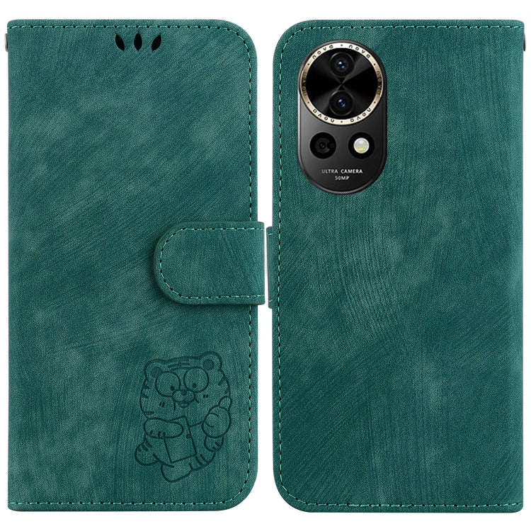 For Huawei nova 12 Little Tiger Embossed Leather Phone Case(Green)