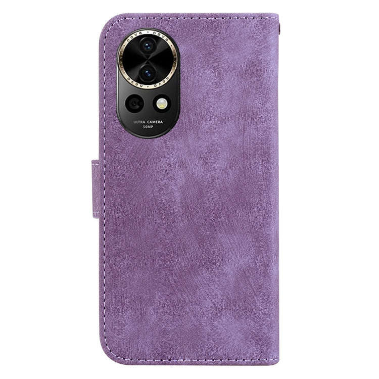 For Huawei nova 12 Little Tiger Embossed Leather Phone Case(Purple)
