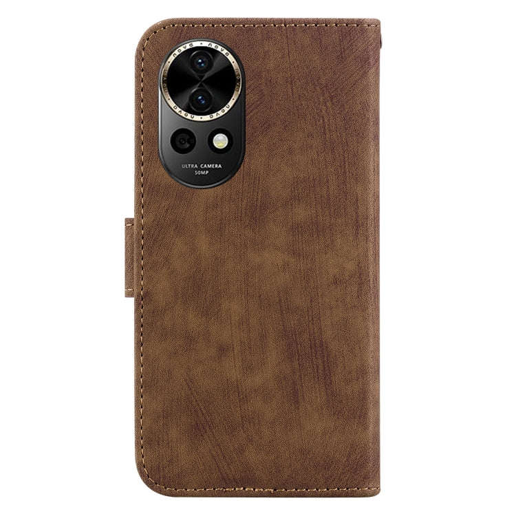 For Huawei nova 12 Little Tiger Embossed Leather Phone Case(Brown)