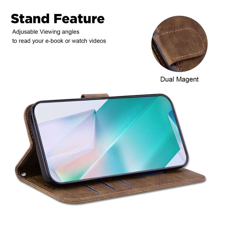 For Huawei nova 12 Little Tiger Embossed Leather Phone Case(Brown)