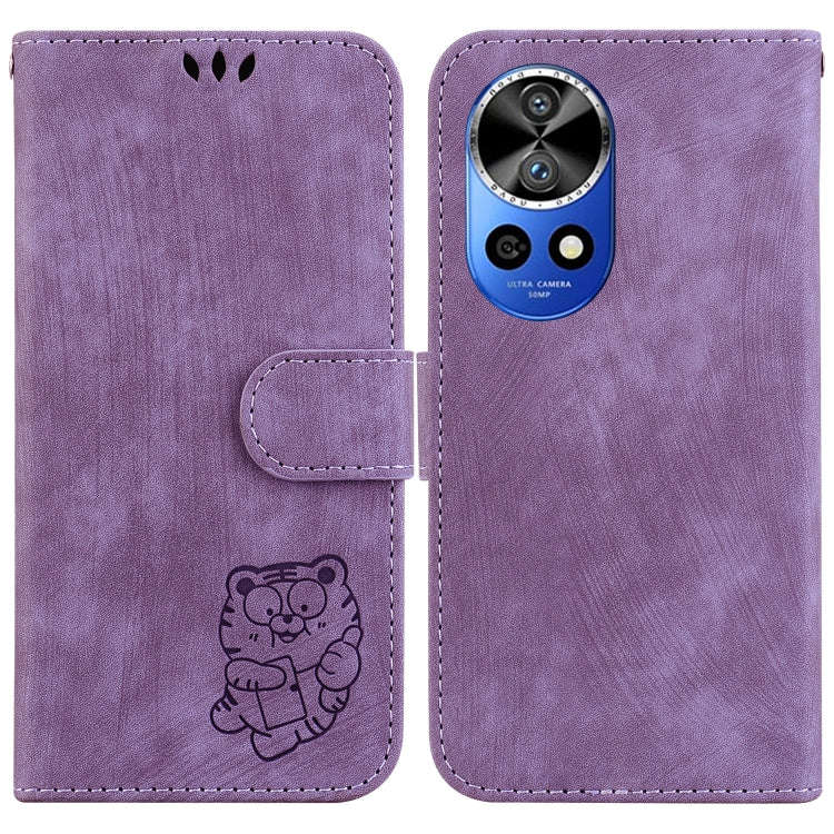 For Huawei nova 12 Pro / nova 12 Ultra Little Tiger Embossed Leather Phone Case(Purple)